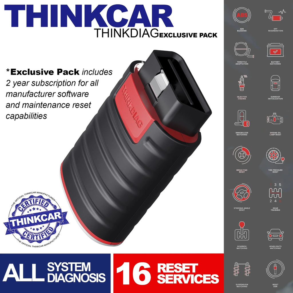 Diagnostic OBD2 Cars Reader Tool THINKDIAG Since Scanner Full Included) Bluetooth Systems Functions Maintenance Code THINKCAR (2 for 1996- Software Car Year 15