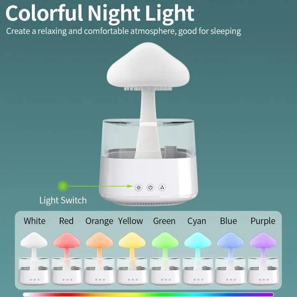 Mist, 450ml Light, 7 Bedside Cloud Relax Humidifier CJC Essential Drop Aromatherapy Rain Colors Diffuser Fountain Desk Sleep Oil LED Water