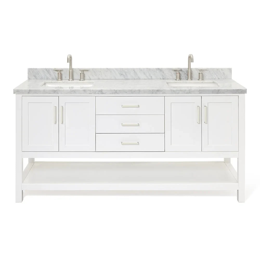 Standing Free Ariel Basin Vanity Magnolia - S073dcwrvo Double Set 73" White