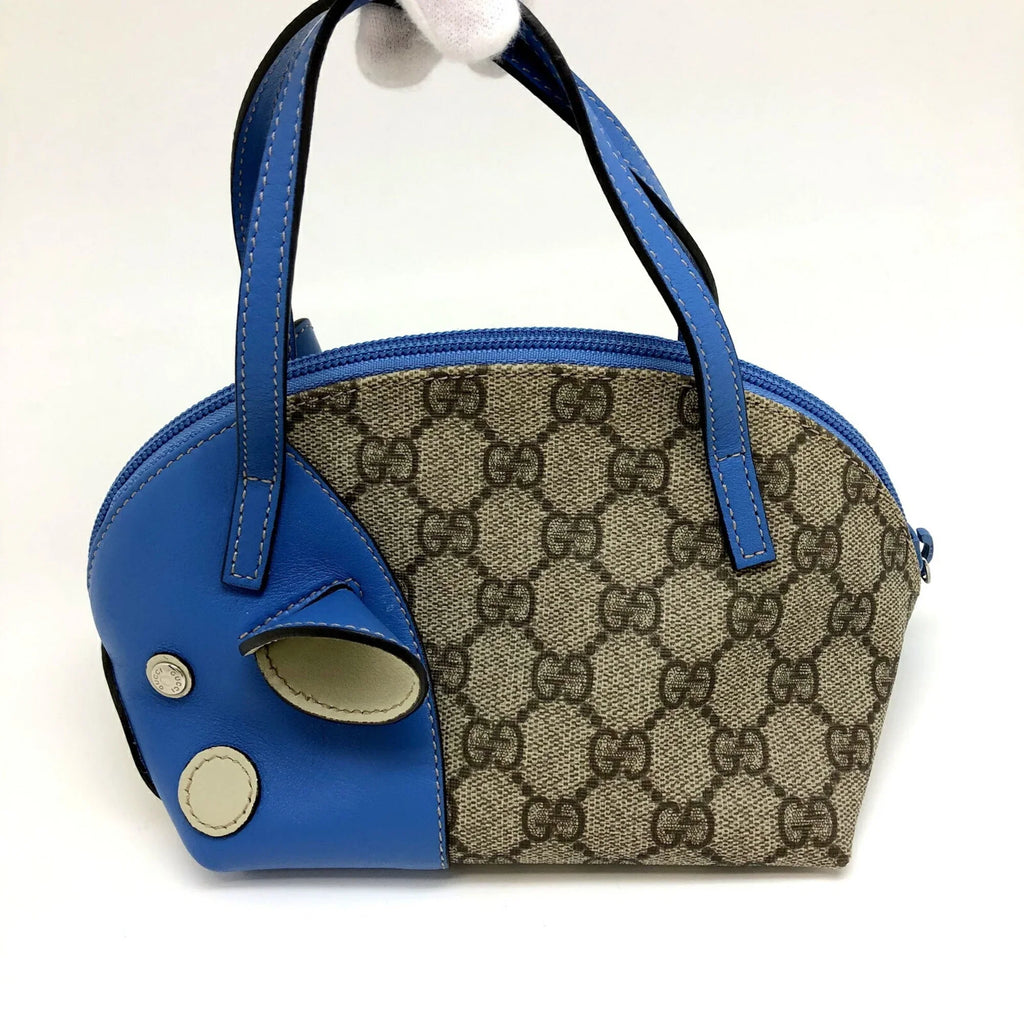 Ladies Gucci Handbag Blue ITAB3QFV27HY Leather Beige Pig RM5078D GUCCI (Good) Pre-Owned 271093 Pattern GG