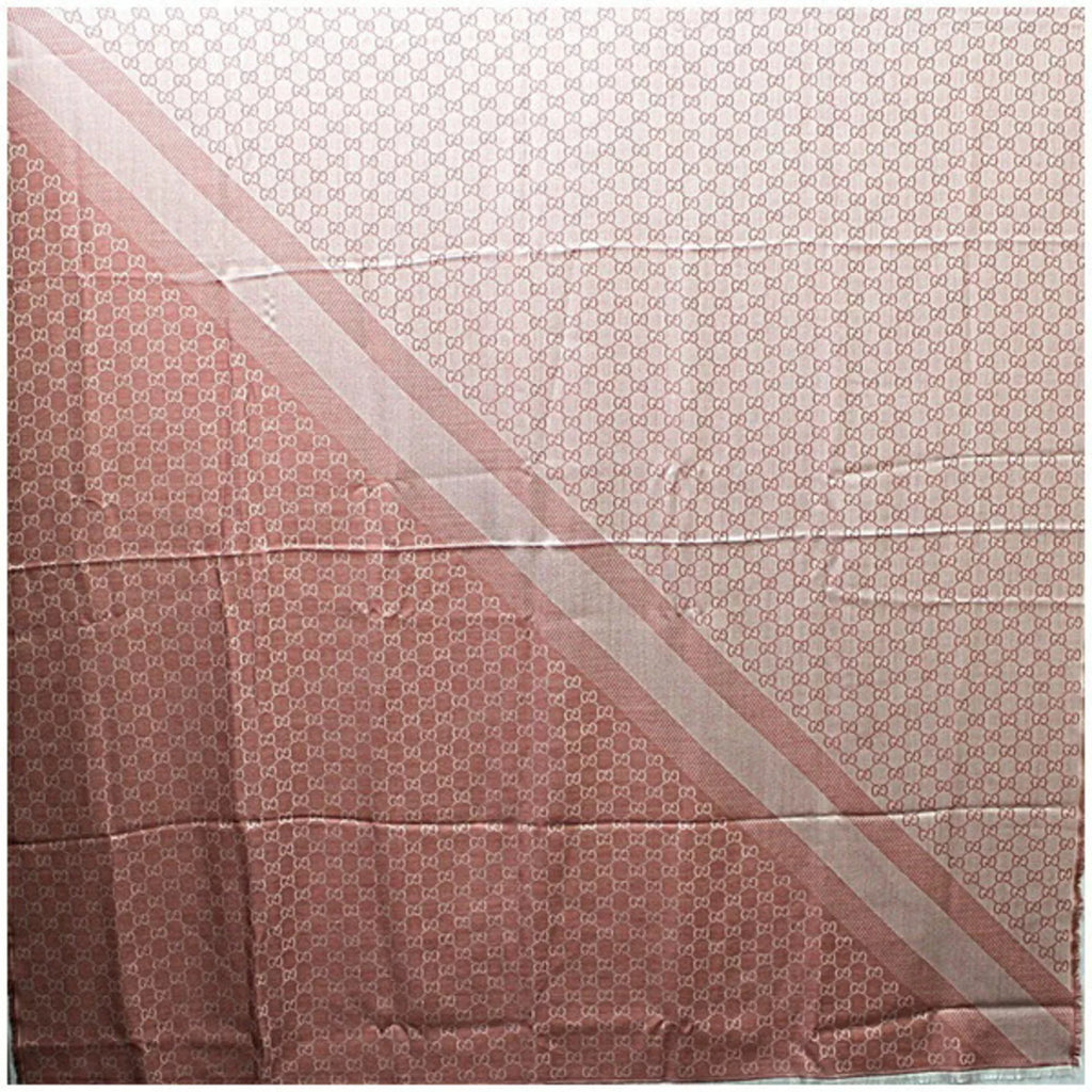 large GG ladies GUCCI Gucci wool shawl pink (Good) silk stole Pre-Owned pattern