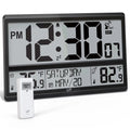Battery Setting, with Clock LFF with Easy-to-Read, Atomic Wall Needs Atomic Clock Indoor Operated, / Wall Never Large Wireless Sensor Outdoor / Outdoor Numbers Clock 4.5" 15" Temperature, Digital