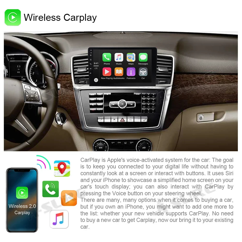 2+32GB Navi Stereo W166 GPS 12 X166 WiFi Radio Mercedes-Benz For Car GLE 2012-2015 Android GL ML
