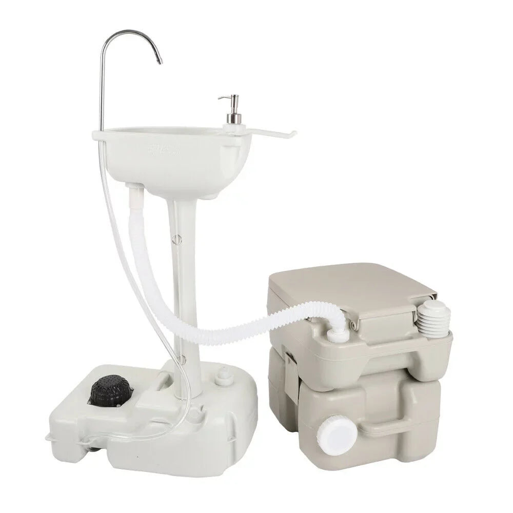 Tripper Camping Flushing Sink Boat Toilet Toilet Hand 5.3 5 Station Road and Camper Washing Portable RV Combo Gal Gal for