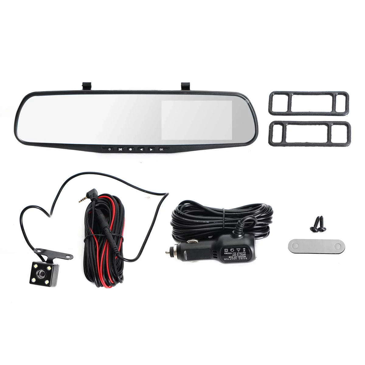 Dash Dual Car Cam HD Recorder Rear Front DVR Rearview 1080P Mirror Video Camera