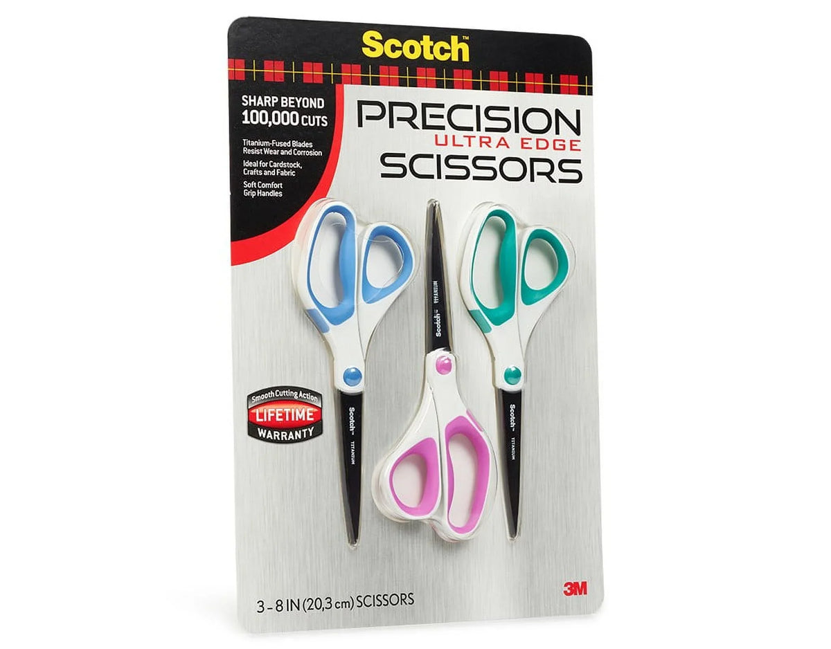 Precision Edge 3 Pack Scotch Ultra Scissors,
