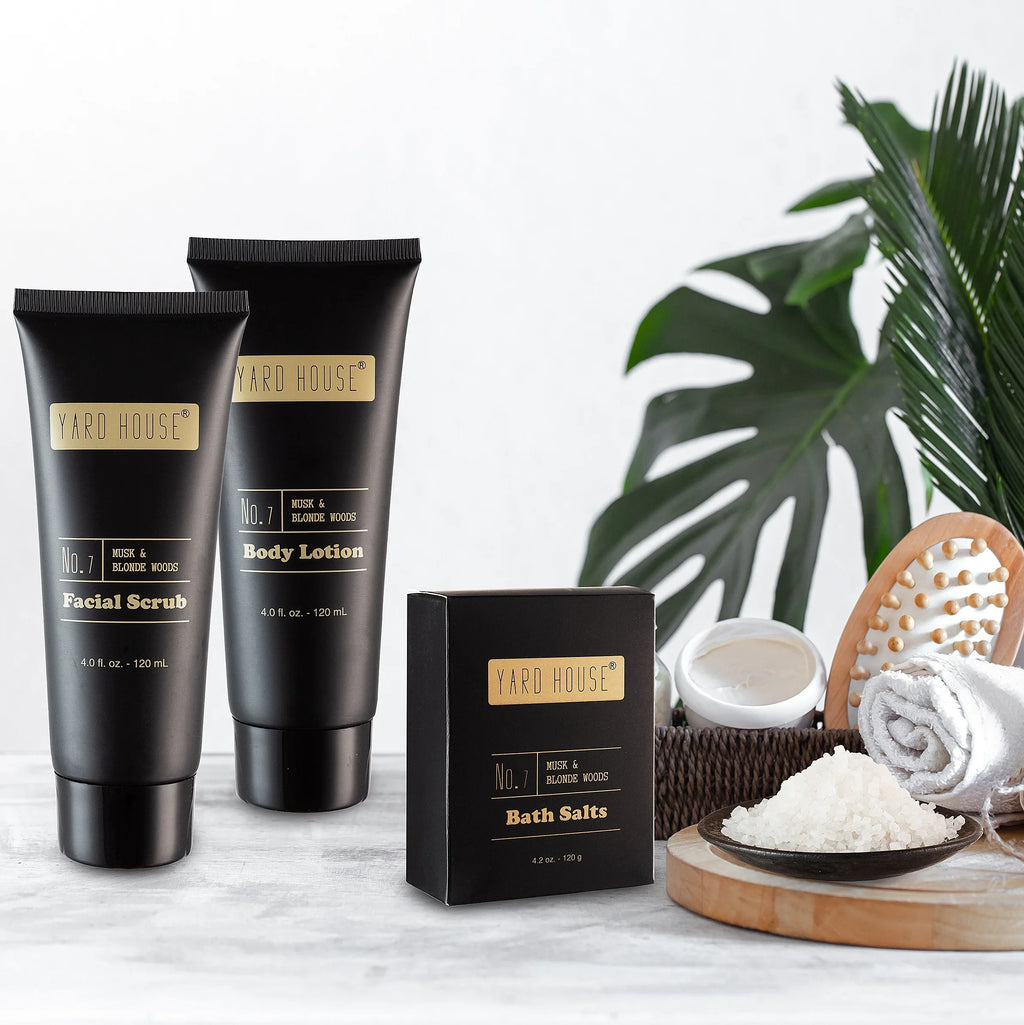 Bath Blonde Spa Gifts Lotion, Size Bath and Wash, Gift Basket Facial Set Body - House Woods Shower Him Bubble Yard Bath, Puff Mens for Bag-Full Body Salts, Scented Luxury Musk Scrub, in and Toiletry