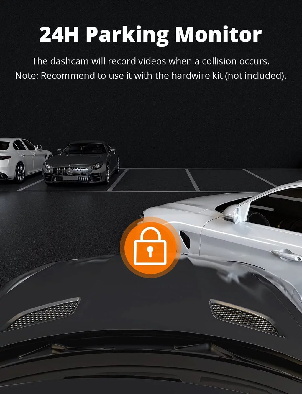 Cars Inch Dash KINGSLIM D4 Cam, 3 Rear 4K for Support IPS with Front 1080P Dual Max and Screen, & 256GB Camera