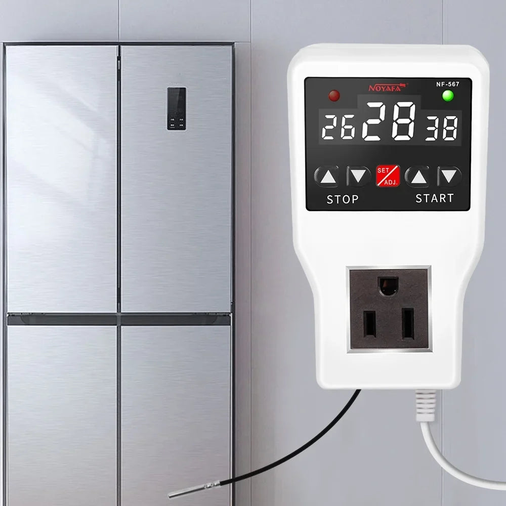 Appliances Ideal NF-567 Timer Digital Controller Plug 800W Switch, Home 10A, Cooling Temperature – Shinysix Thermostat Heating with Sensor Temperature Socket NOYAFA for