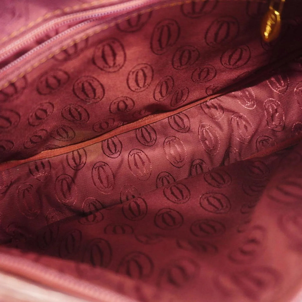 Must Cartier Bag (Good) Red Shoulder Pre-Owned Ladies Leather