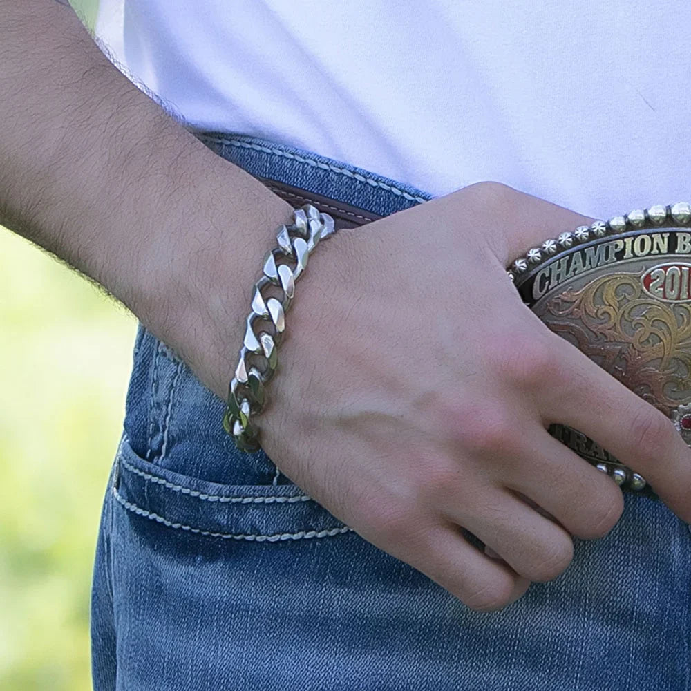 Link Montana Chain Cuban Bracelet Grey Silversmiths N/A Mens