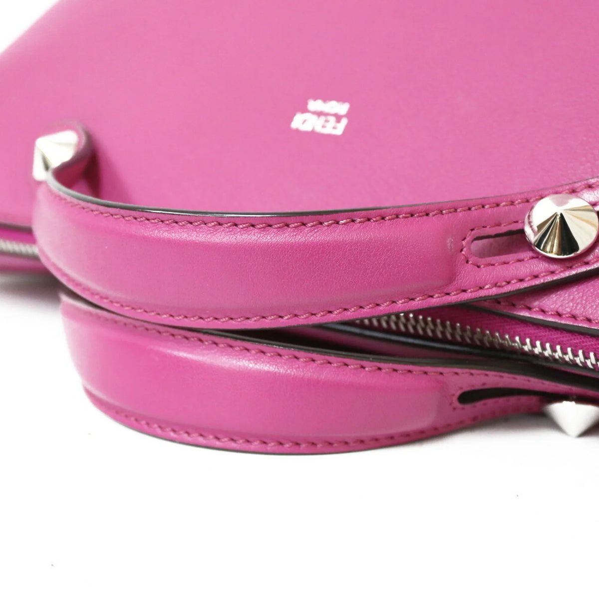 (Fair) Visaway Women's Pink Leather Pre-Owned Shoulder Fendi Bag FENDI