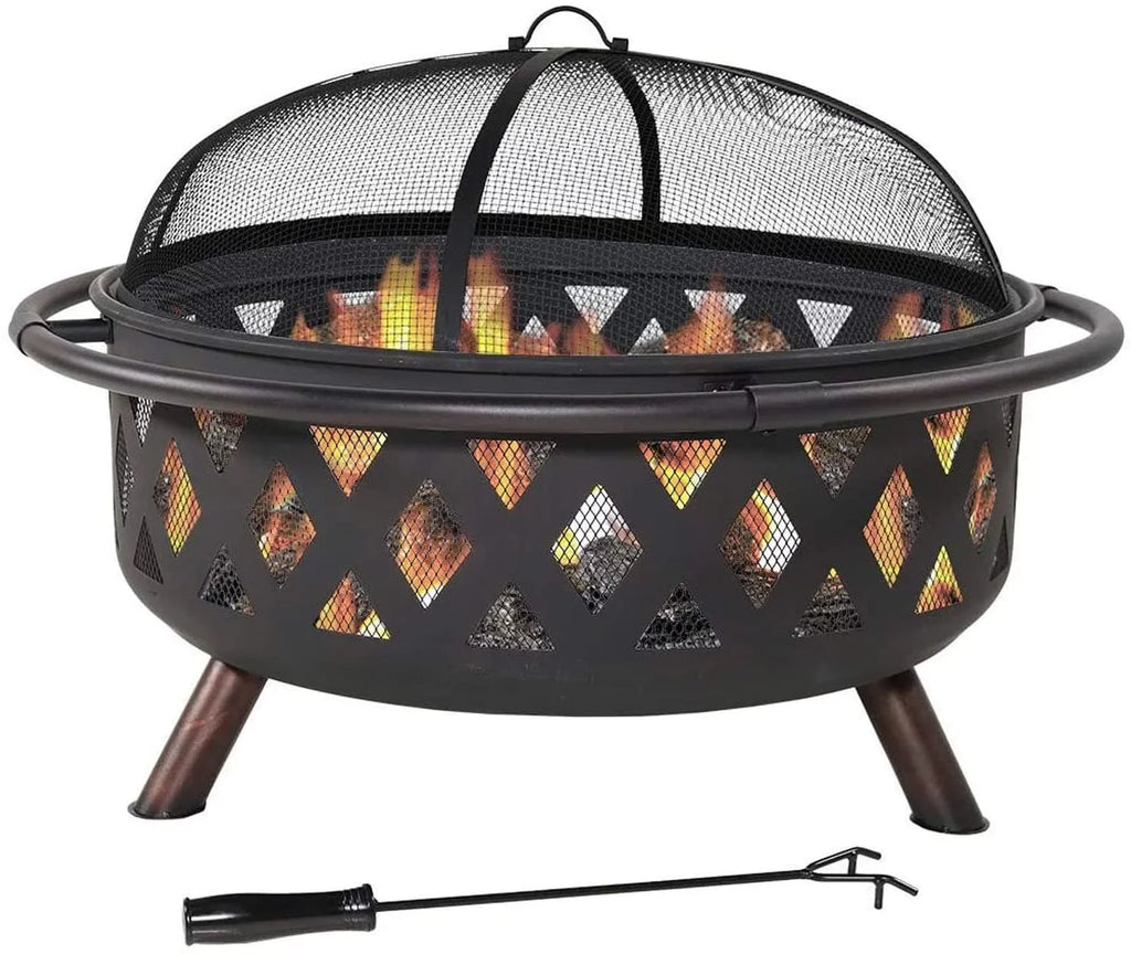 And Campfire Pit Fire Pit Wood Ambrose Grill Outdoor Burning Portable