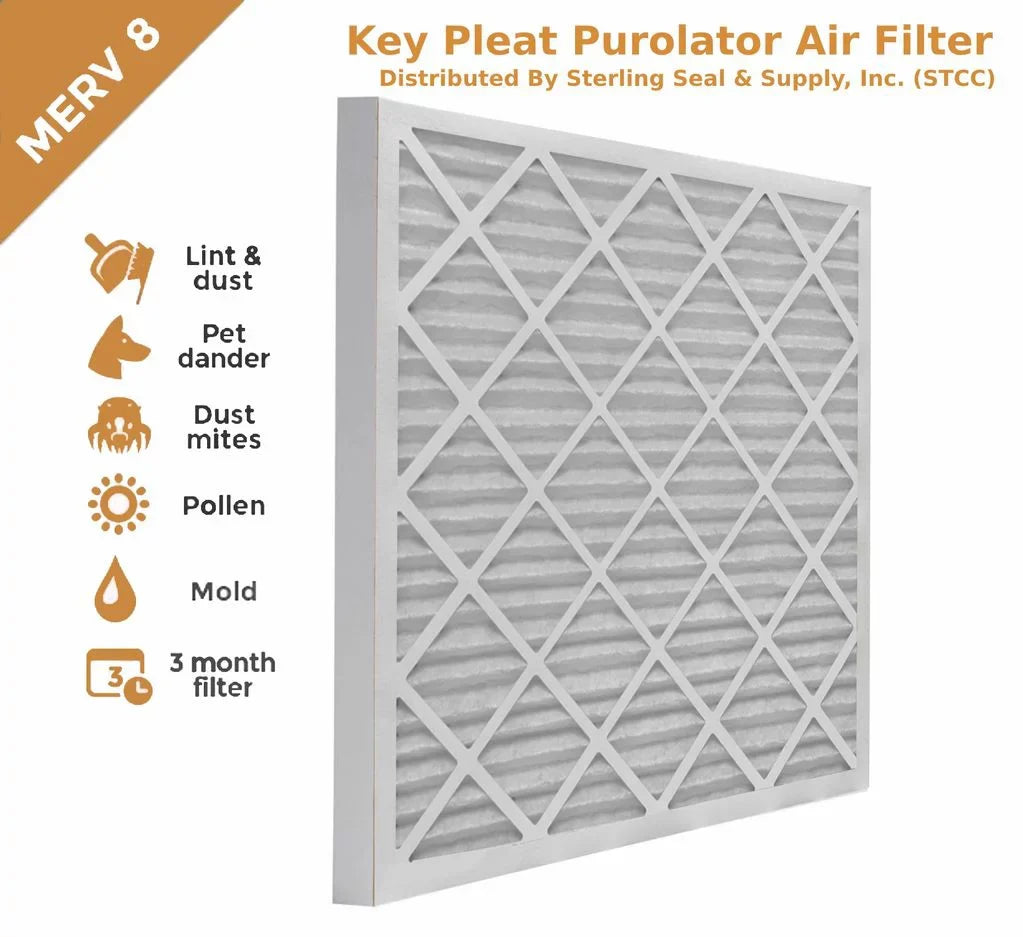 8 Pleat MERV (6 Filter - Air 18x20x1 Pack) Key Purolator