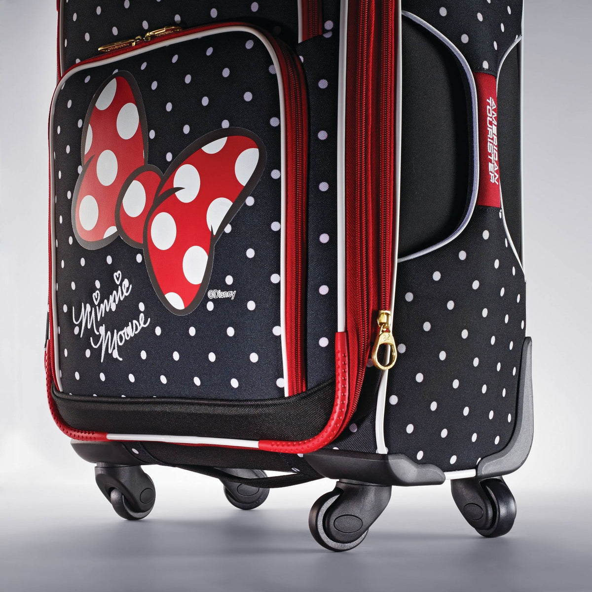 Mouse Minnie Carry On Spinner Bow Suitcase Softside Red