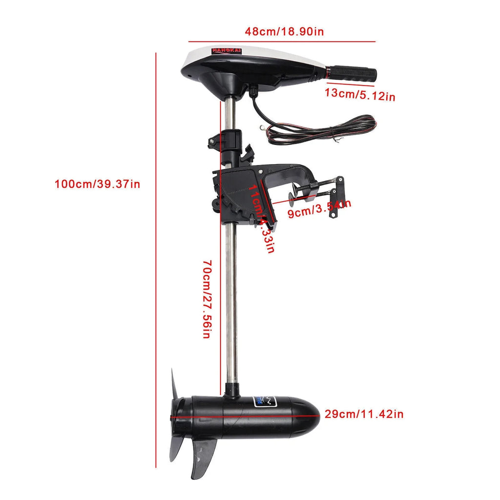 45LBS 12V Motor HANGKAI Trolling Duty Heavy Outboard Engine Boat Electric Motor