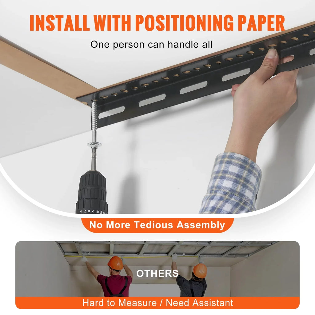 Rack Adjustable Garage 36x96in Overhead 600lbs Black Rack Storage BENTISM Ceiling