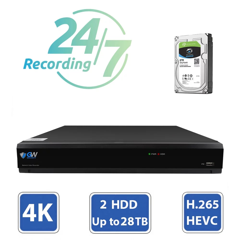 Outdoor DVR Detection, Channel System and Indoor Smart 8 Face/Human/Vehicle 8MP & Camera, Security Dome with 4K x Camera Playback HD-TVI / GW AI Security 8 8MP AI Alert CCTV