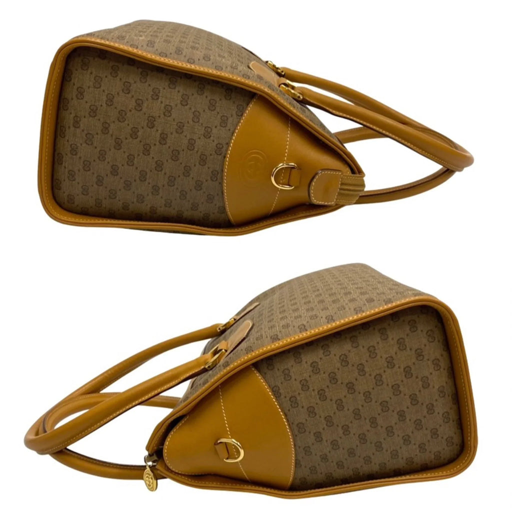 Shoulder Gucci Bag 2way Genuine (Good) Brown GG Leather Pre-Owned Vintage GUCCI Old Handbag Micro