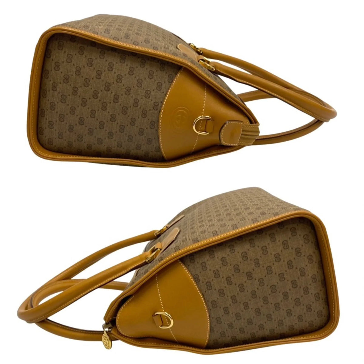 Shoulder Gucci Bag 2way Genuine (Good) Brown GG Leather Pre-Owned Vintage GUCCI Old Handbag Micro