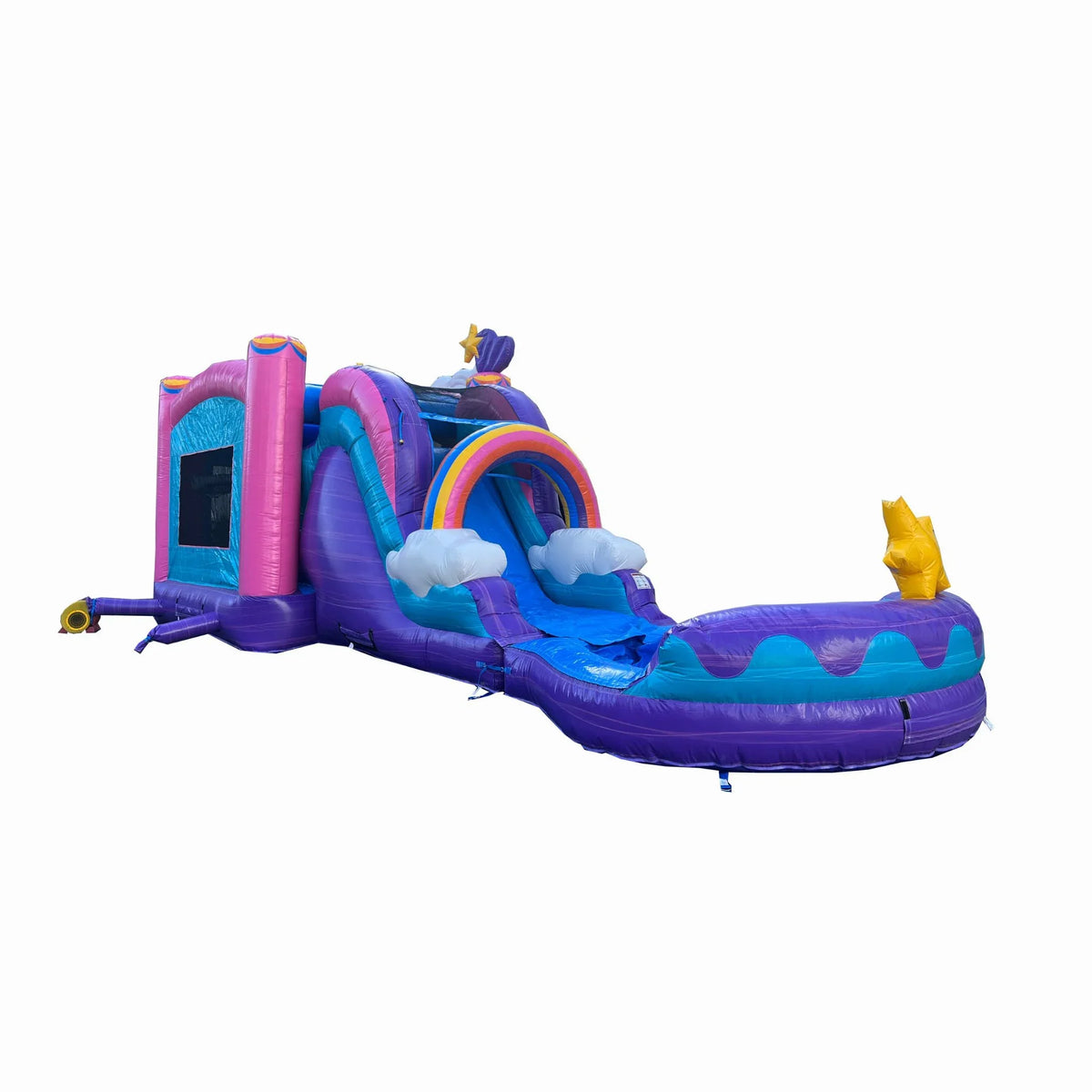PVC Commercial Wet (with Detachable Hoop, Water Grade, 100% Combo Vinyl, Pool Adults, Slide Backyard, and with Kids Air XJUMP Bounce Dry House Basketball Outdoor for Inflatable Unicorn Blower),