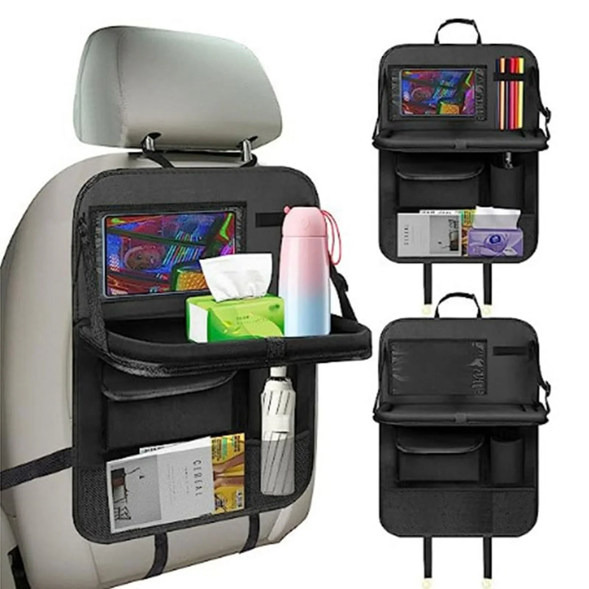 Folding Tablet With FeiraDeVaidade Backrest Organizer,Car Organizers, 3-In-1 Seat Car Children'S Storage Car And Table