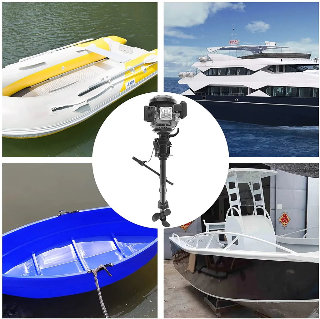 with Black Outdoor Air Adventure Outboard 4 Motor Motor System Engine Fishing Aquaculture for 7.5HP MONIPA Heavy Outboard Duty Cooling Stroke Boat