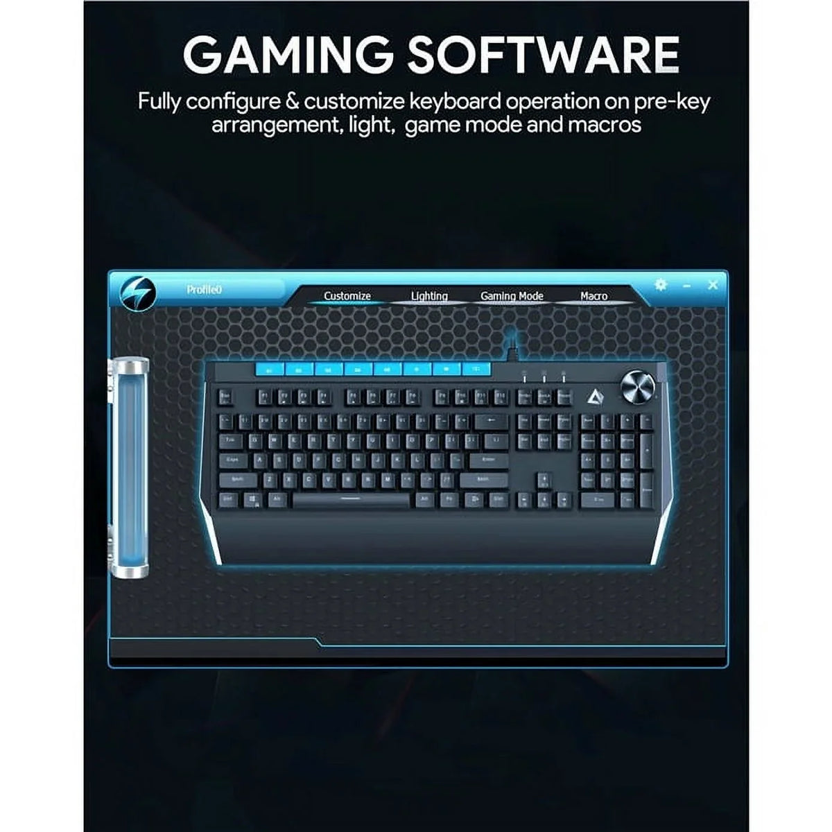 Blue KMG17 Button AUKEY Mechanical Volume Control 104key Keyboard with Switches