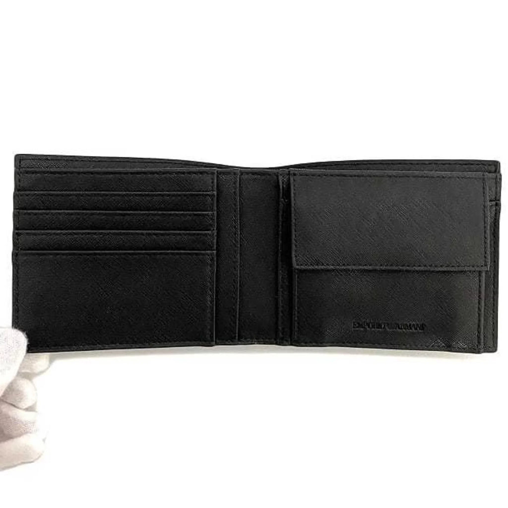 black (Like Y4R165 wallet Armani leather ARMANI Emporio New) EMPORIO white Pre-Owned folio men's