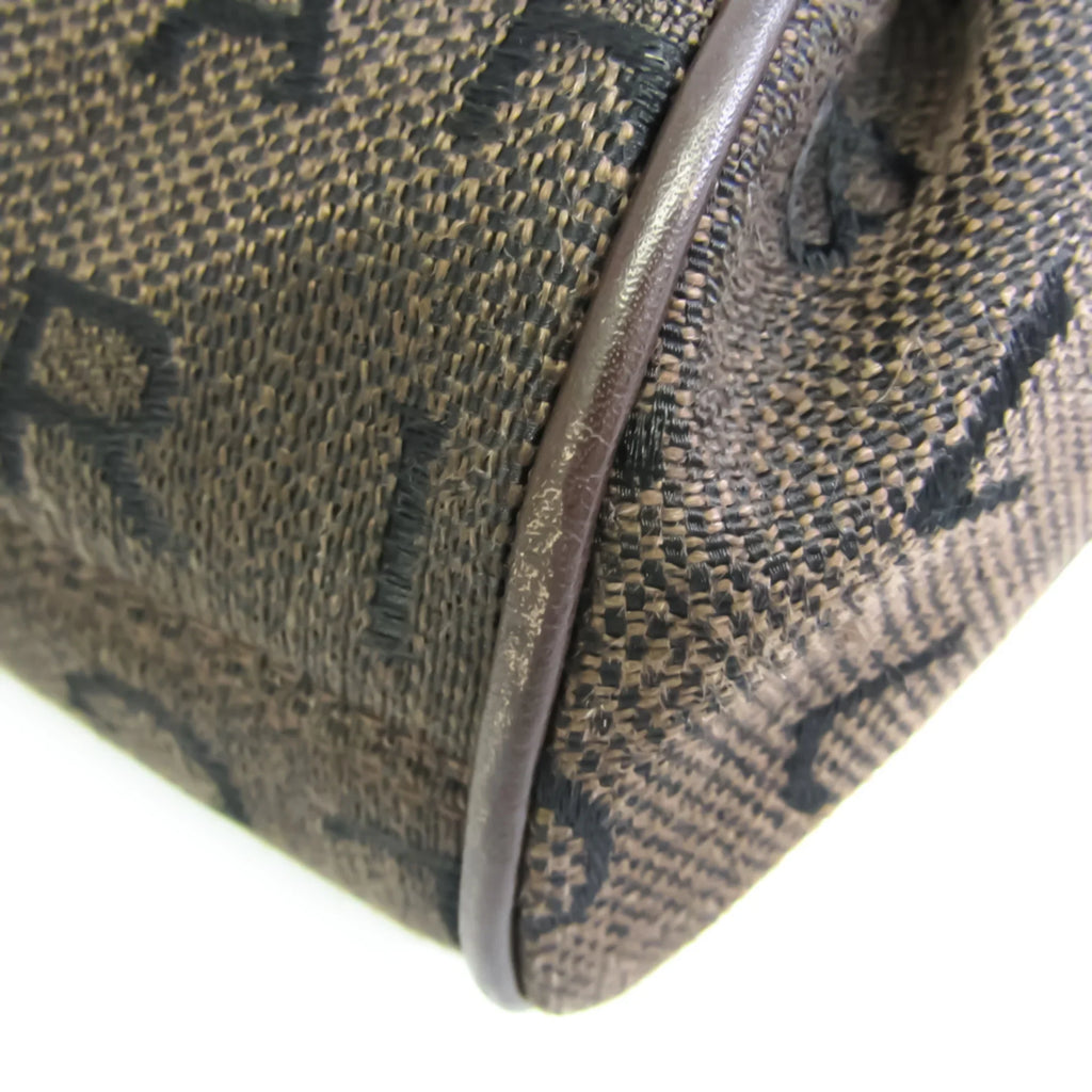 Brown Women's Bvlgari Pre-Owned Canvas Logomania Bag Handbag,Tote (Good)