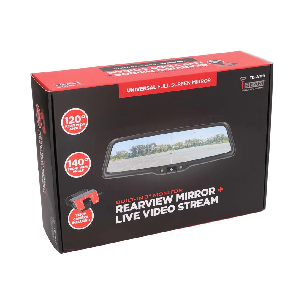 TE-LVM9 1280×320 View Rearview Rear 9" & Front Mirror 1080P Streaming iBeam Live