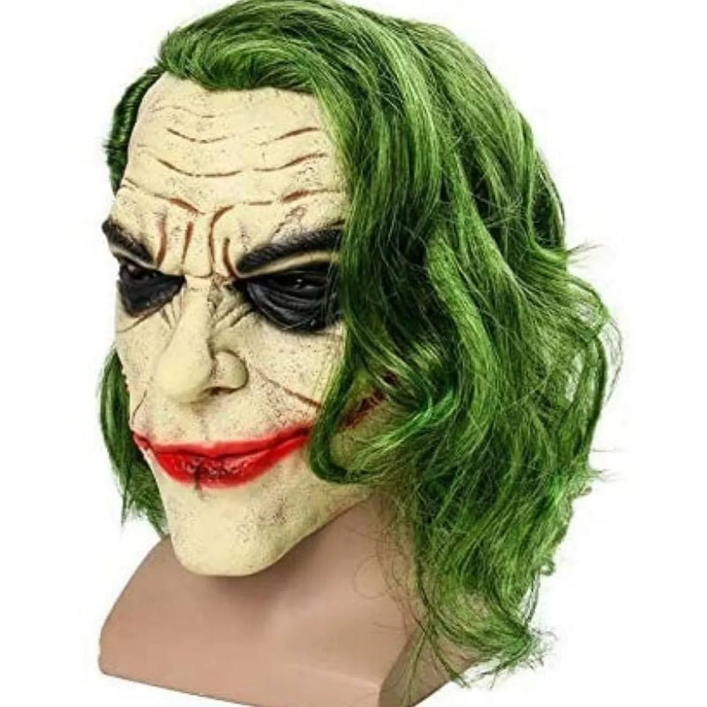 Accessory Lelaffet Joker Head Vinyl Masks Full Green with Adult Mask Hair
