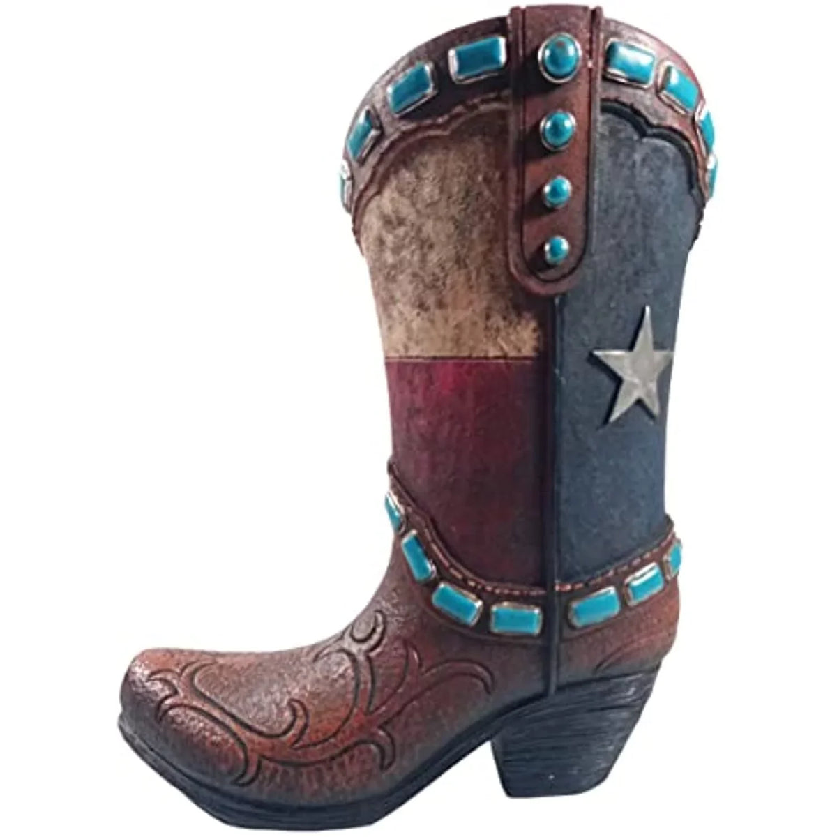 Vase Decor Urbalabs Cowboy Brown Texas Living Cowboy Boots Decorative Stone Office Teal Western Rustic Cowboy Boot Large 12 Boot Centerpiece Vase Country Brown Inch Wedding Home Flower Teal Vases
