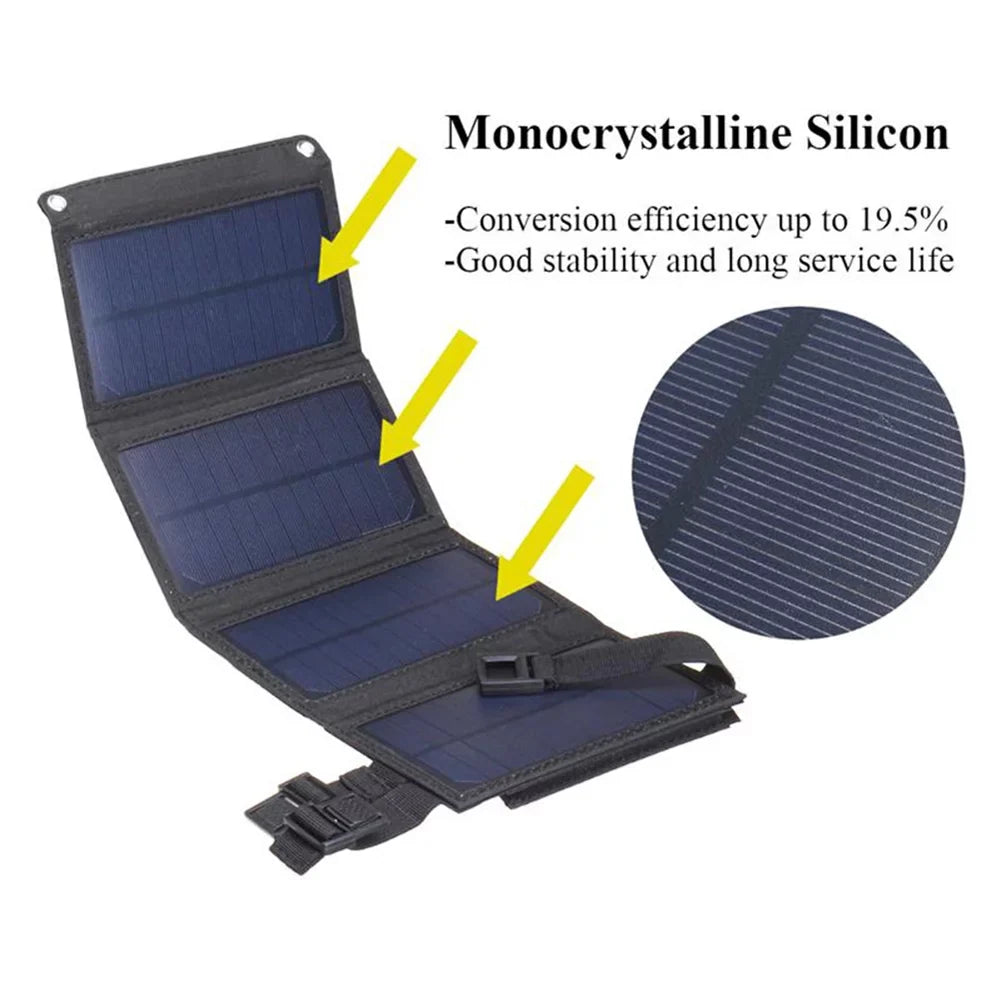 Removable ammoon USB Hiking Camping 20W Recharger Solar Solar , Portable Panel Mobilephone, for Folding Solar Panels