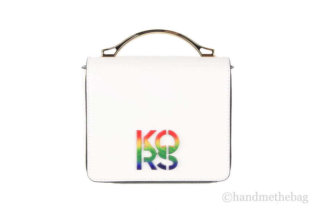 Leather Convertible Pride Smooth White) (Optic Michael Small Kors Crossbody Kors Rainbow Shoulder Handbag Bag