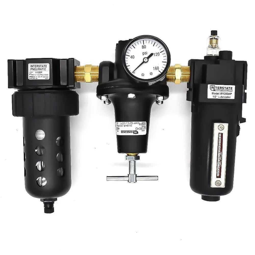 Integral Bowl Regulator Filter WC1081HDGP Made Interstate Handle - USA in Poly â€ Pneumatics Lubricator 1/2" Combo Large "T"