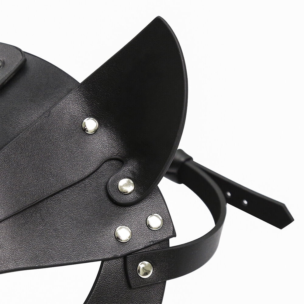 and Carnival Faux Halloween, Lingerie Fun for Fox Set Leather Roleplay - Choker Mask Set and Nightclub for Sexy Masquerade, 1pc and