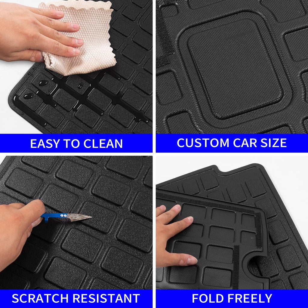 4Runner Seat Toyota Tray) Runner Fit 2013-2023 Cargo Trunk 4 Mat All (Fit Weather Cargo Liner Protector Without 2022 Mat Back Cover Accessories Mats Floor Sliding