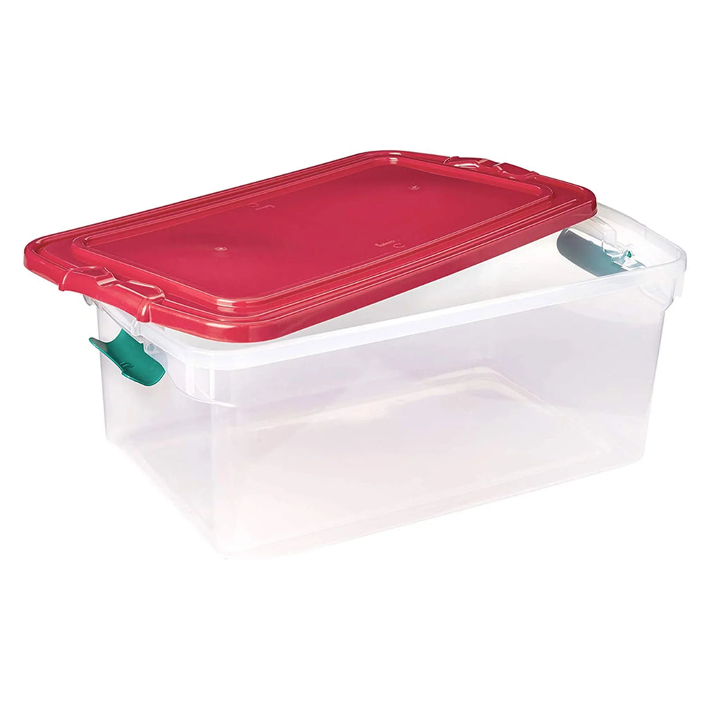 Quart Holiday Plastic Decor Pack with Latching 64 6 Lid, Storage Homz Bin