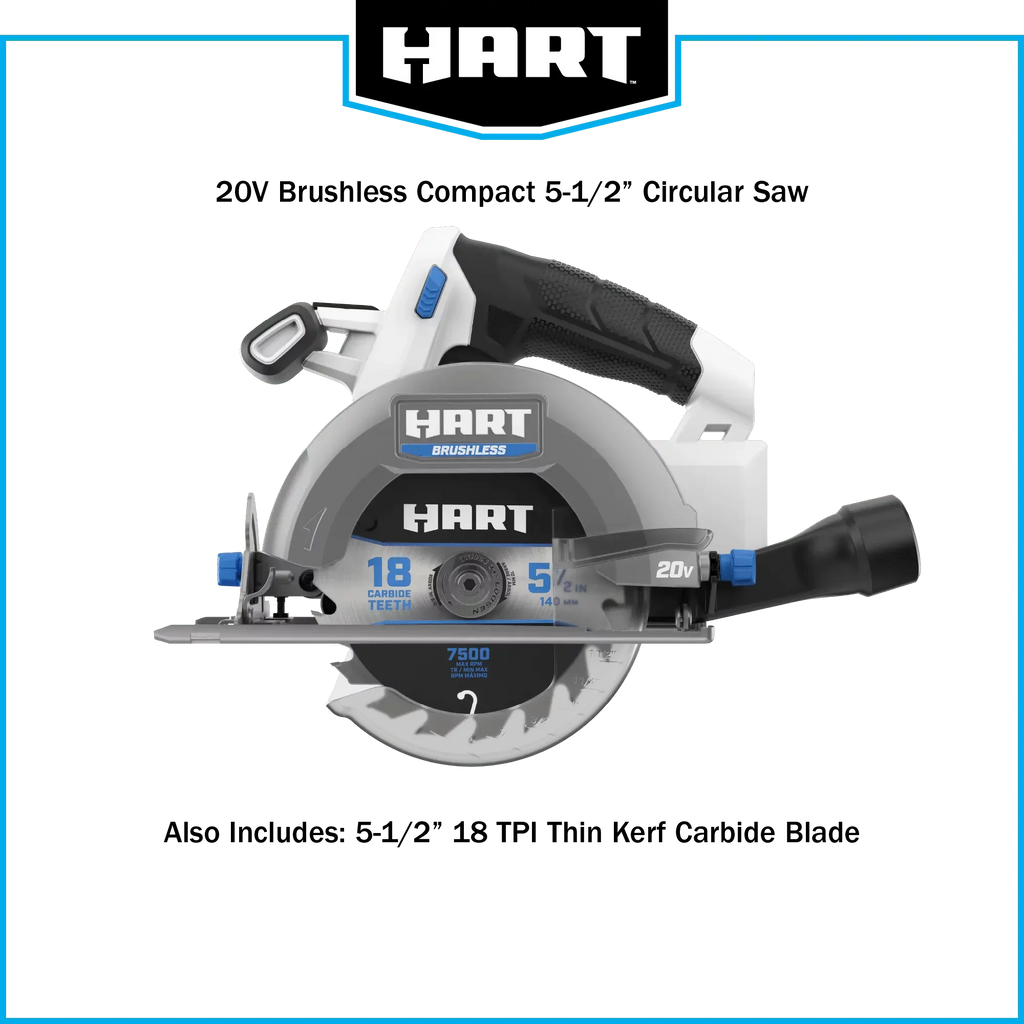 Battery-Powered Brushless Compact 5-1/2-inch Saw Not Circular (Battery HART 20-Volt Included)