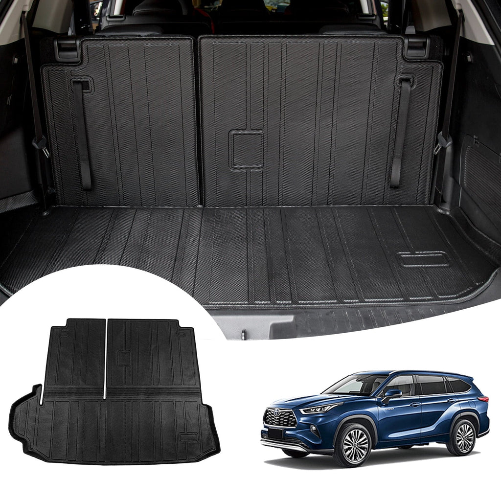 with Highlander Cargo 2020-2024 Liner Toyota Mat Accessories Highlander Fit Mats Car Trunk Backrest