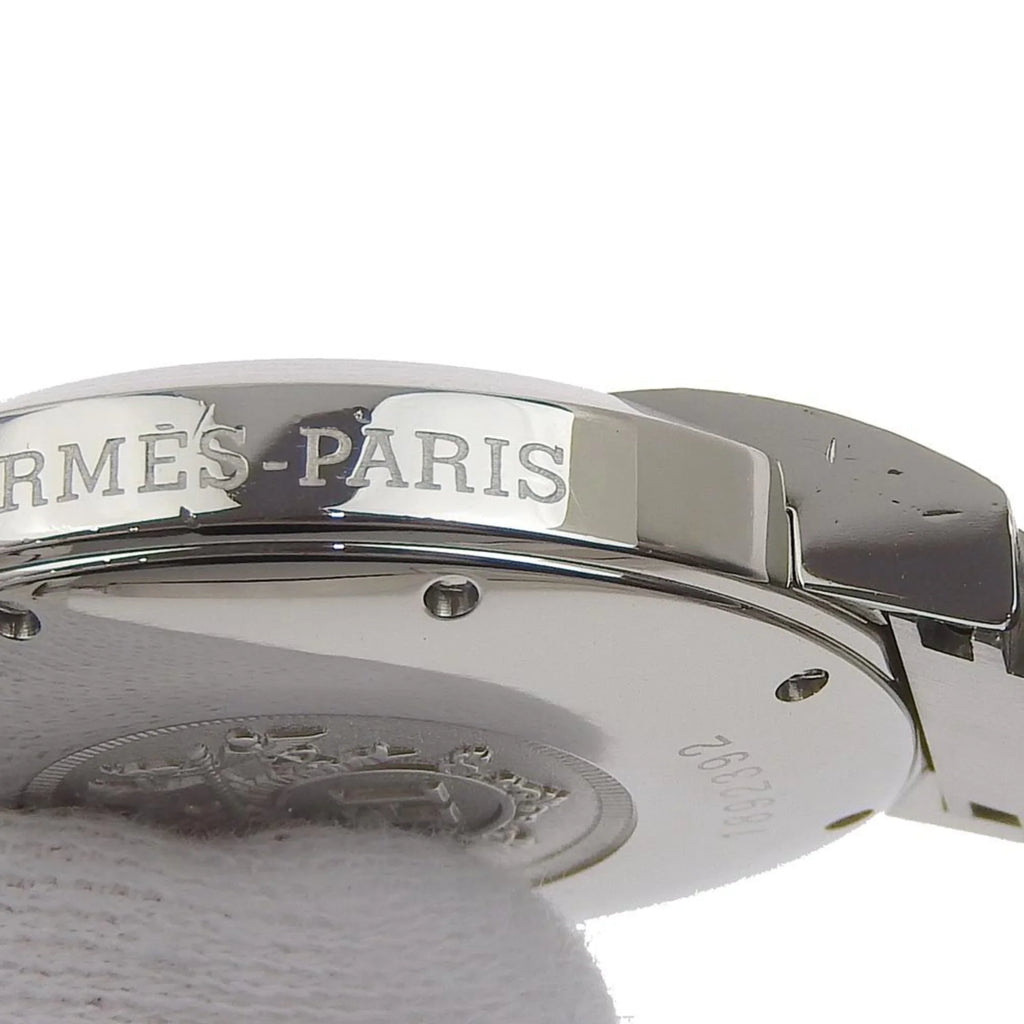 Made (Fair) Quartz Dial White Watch Display Steel NO1.710 Stainless Pre-Owned Men's Nomad Silver Swiss Analog Hermes