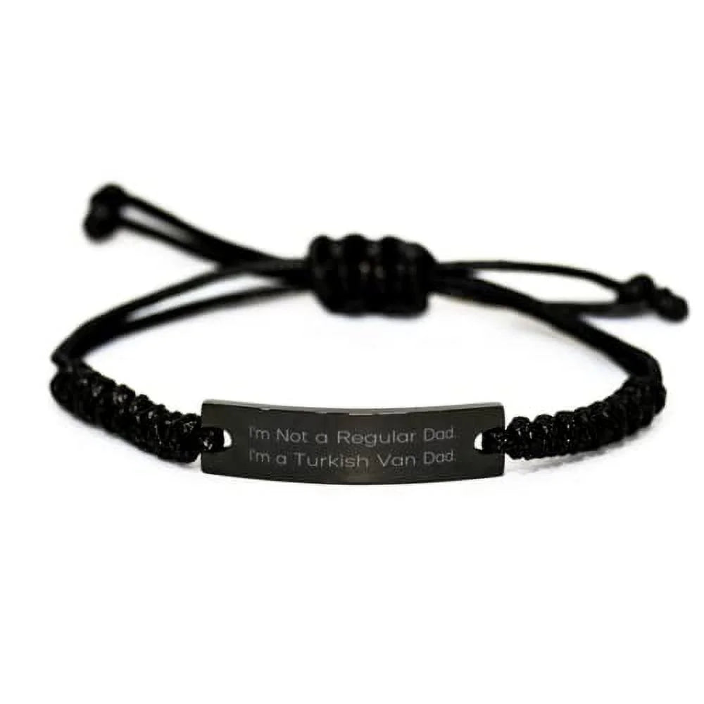 Van amangny Turkish Cat Dad, Van from Turkish I'm Lovers a Brilliant Black Rope a Regular I'm Cat, Bracelet Funny Friends Dad. for Not
